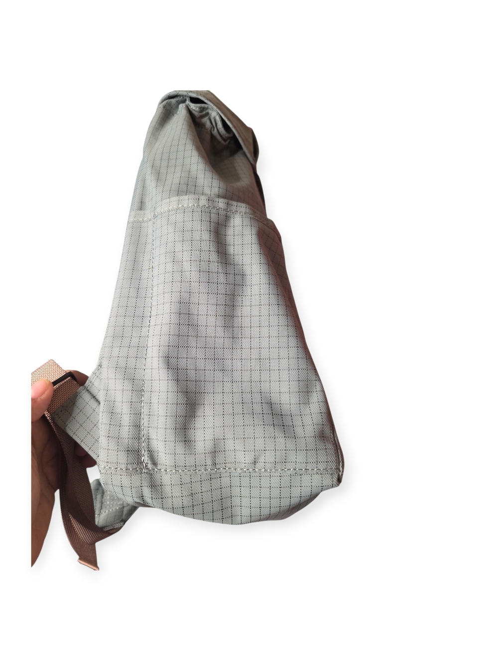 NWOT Acne Studio Ripstop Nylon Backpack in gray and pink, one size - Picture 8 of 9